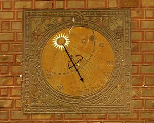 Wall sundial in Warsaw's Old Town