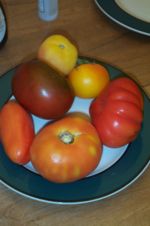A variety of heirloom tomatoes.