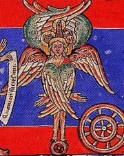 Medieval illustration of a Cherub.