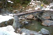 A log bridge in the French Alps near Vallorcine.