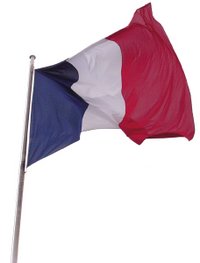The tricolor flag of France