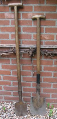 small spade for clay soil; the other one for sandy soil and loamy soil