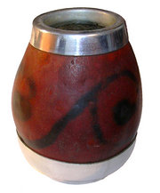 A calabash gourd, used for drinking mate tea.