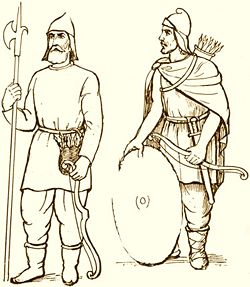 Armenian foot soldiers wearing the traditional Mithraic caps.